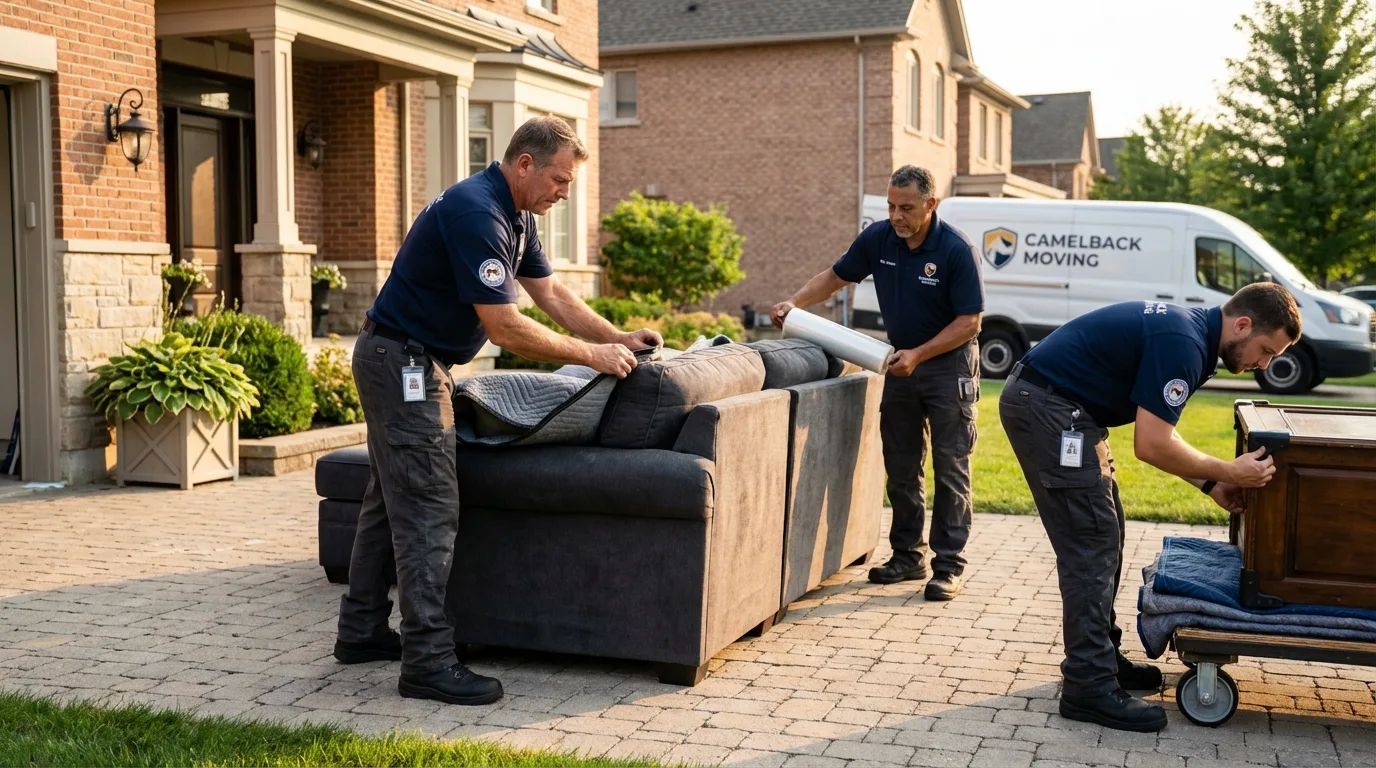 Large estate moving crew wrapping furniture in Meeker, CO