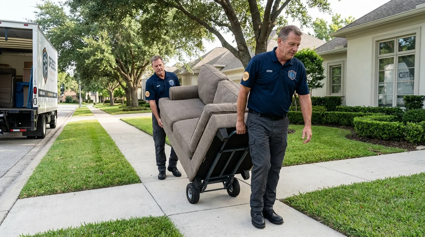 Local residential moving crew loading furniture in Meeker, CO