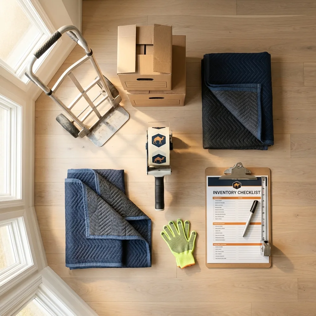 Professional moving supplies and packing materials layout for Meeker residential relocations