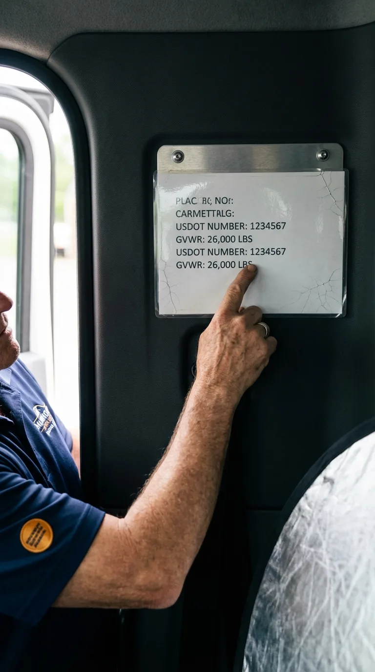 USDOT licensing placard verification in Meeker